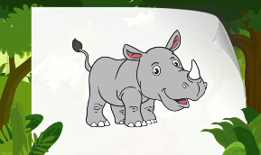 How To Draw A Rhinoceros For Kids