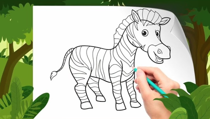 How to draw a Zebra for kids